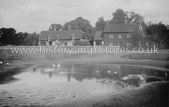 Pond and Village, Matching Green, Essex. c.1912